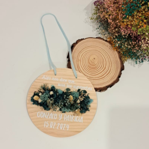 Placa pequeña flores preservadas